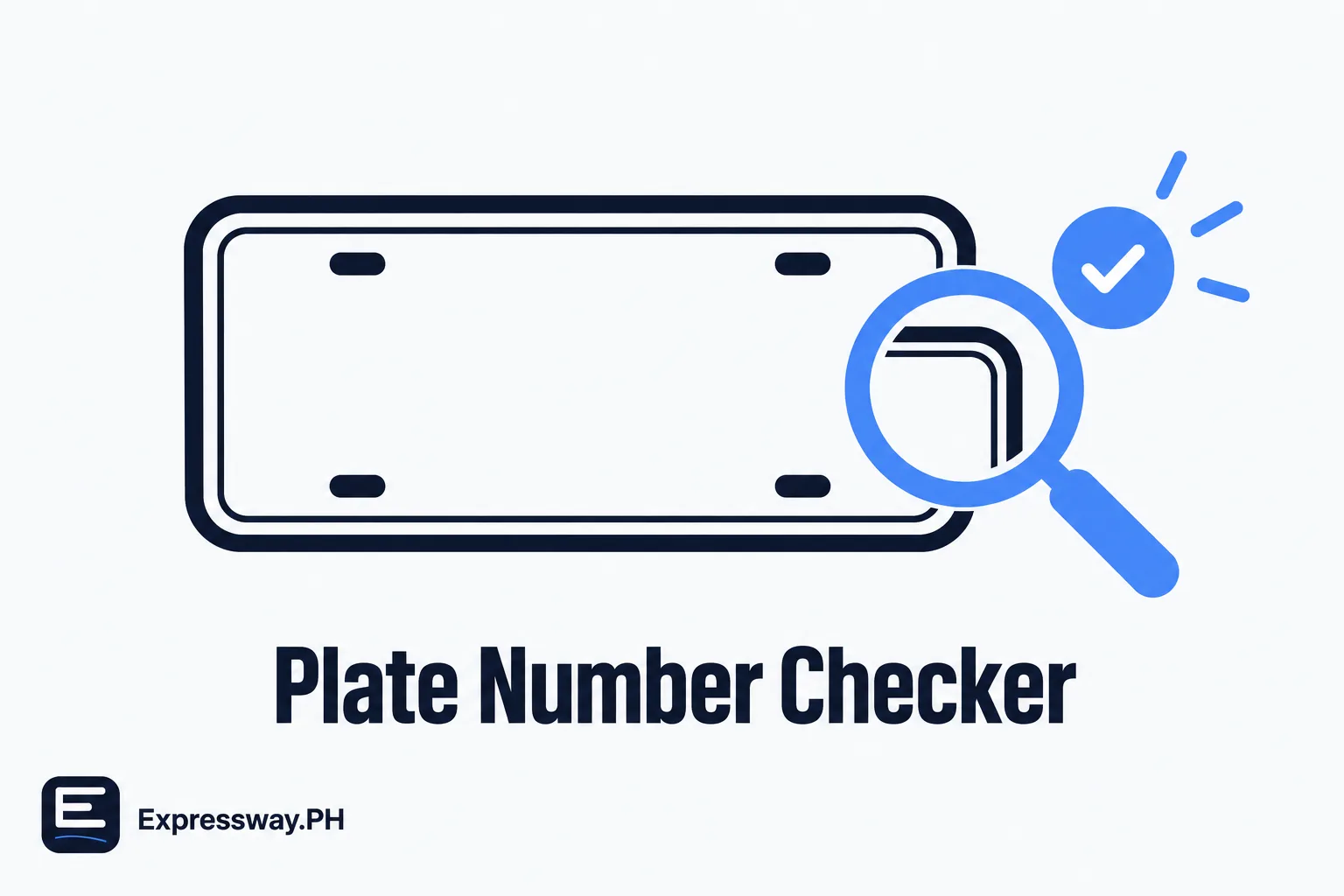Number coding plate number checker A licence plate under a magnifying glass with a check mark: the plate number checker