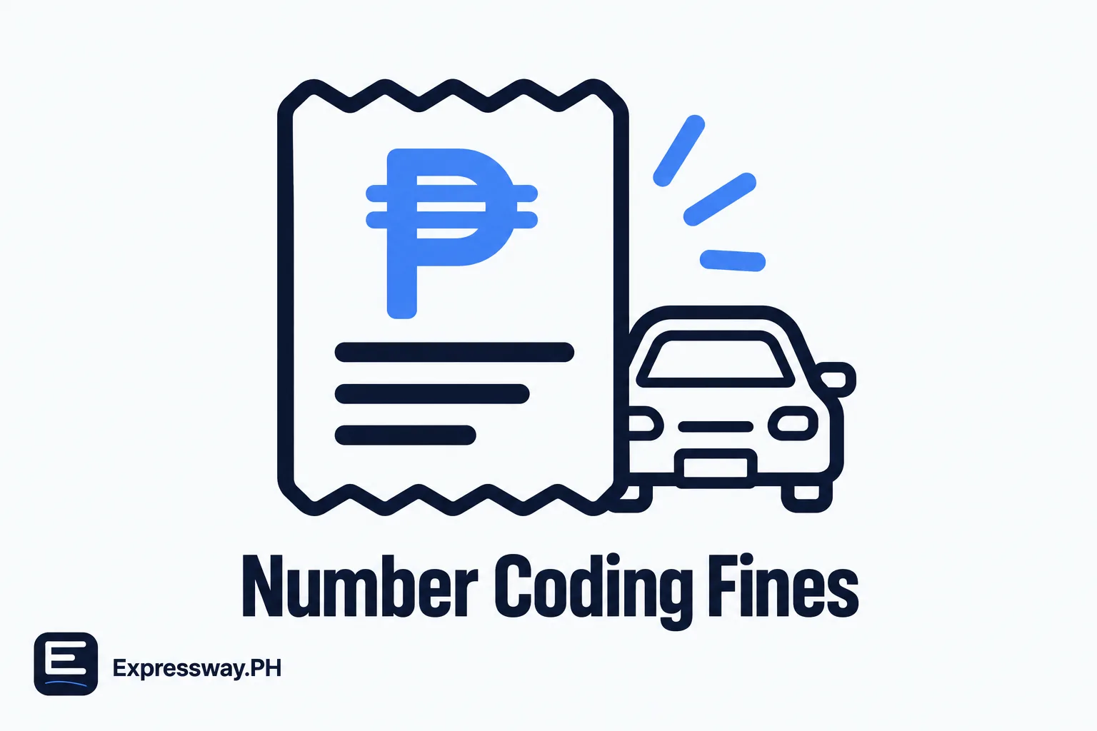 Number coding violation fee 2026 A traffic ticket with a peso sign next to a car: the number coding fine